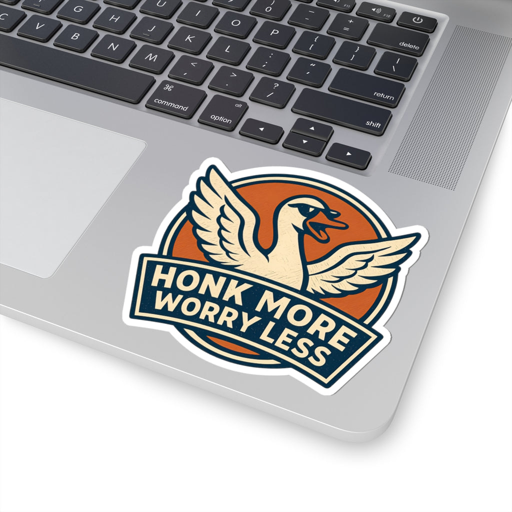 Funny Goose Honk More Worry Less Silly Bird Lover Sticker