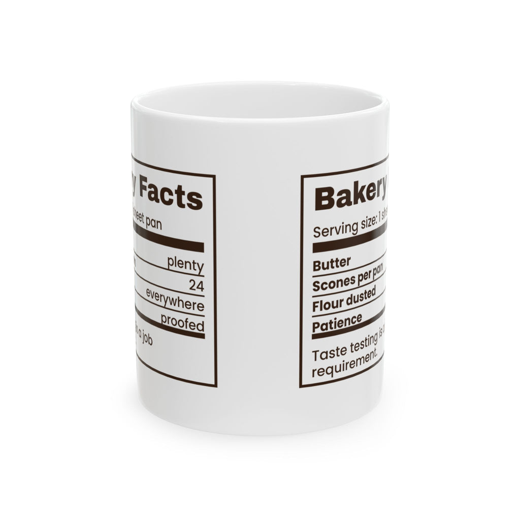 Funny Baker Coffee Mug Bakery Facts Nutrition Label