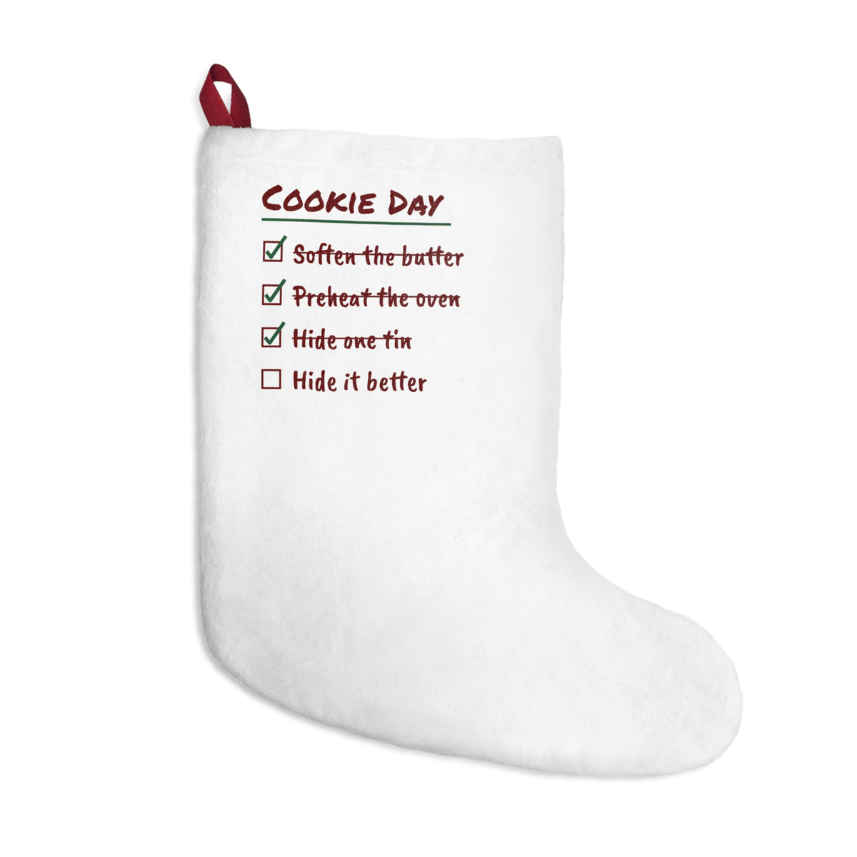 Funny Christmas Cookie Baking Christmas Stocking Hide One Tin Checklist