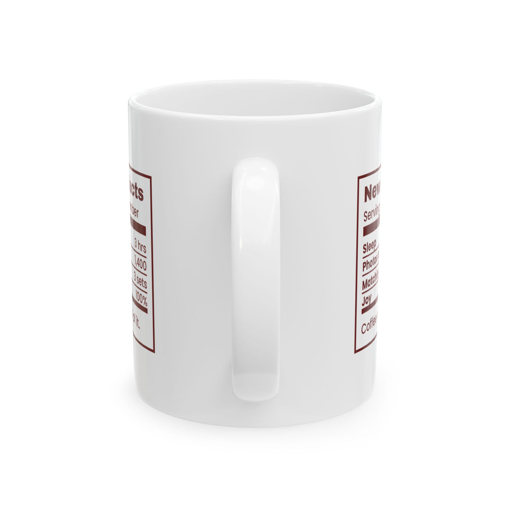 Funny Christmas Coffee Mug New Parent Facts Nutrition Label