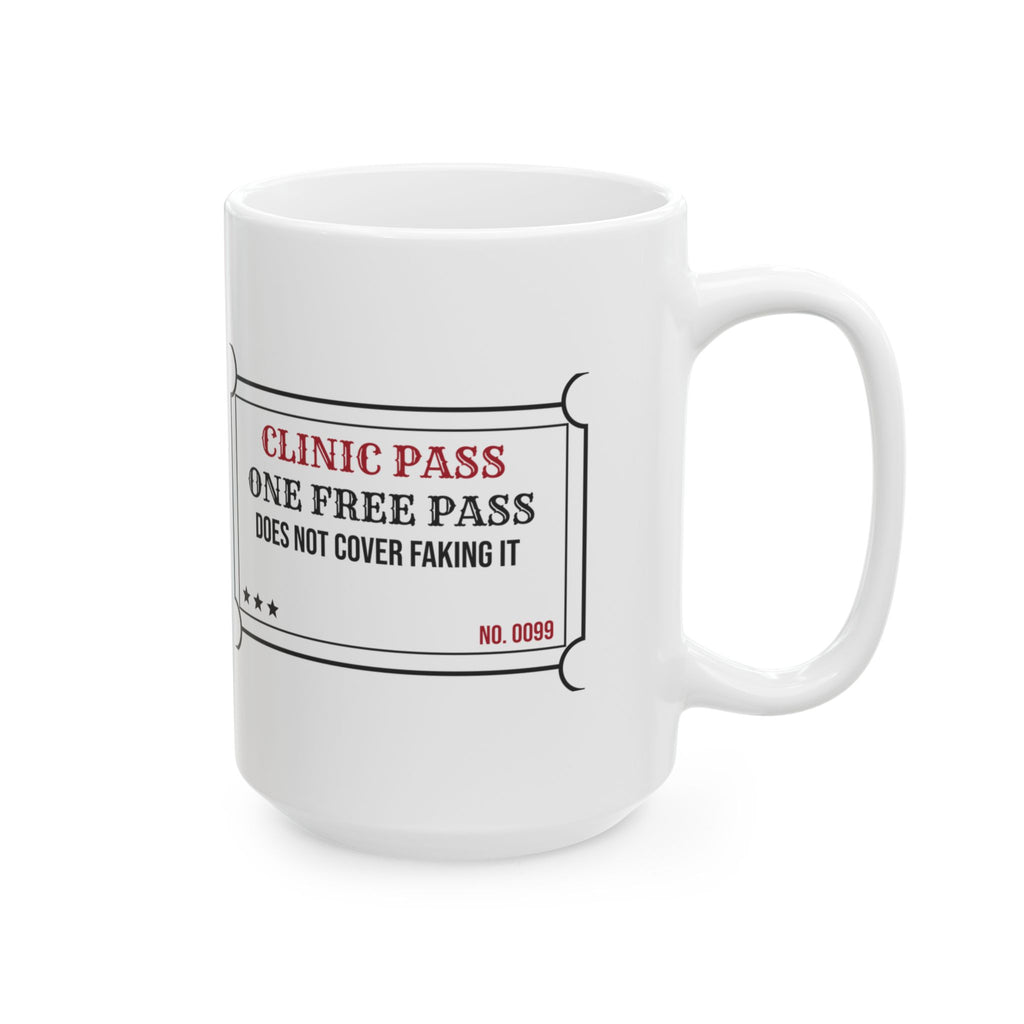 Funny School Nurse Coffee Mug Clinic Pass For School Nurses