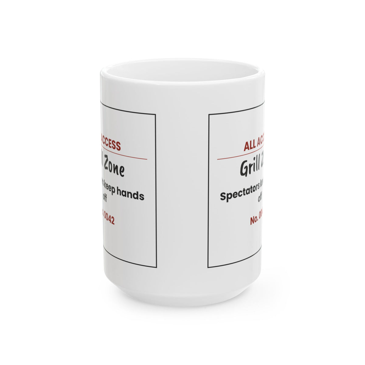 Grill Zone Ticket Coffee Mug Spectators Hands Off For Dad