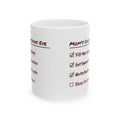 Funny Christmas Eve Mom Coffee Mug Write Santa's Note Checklist