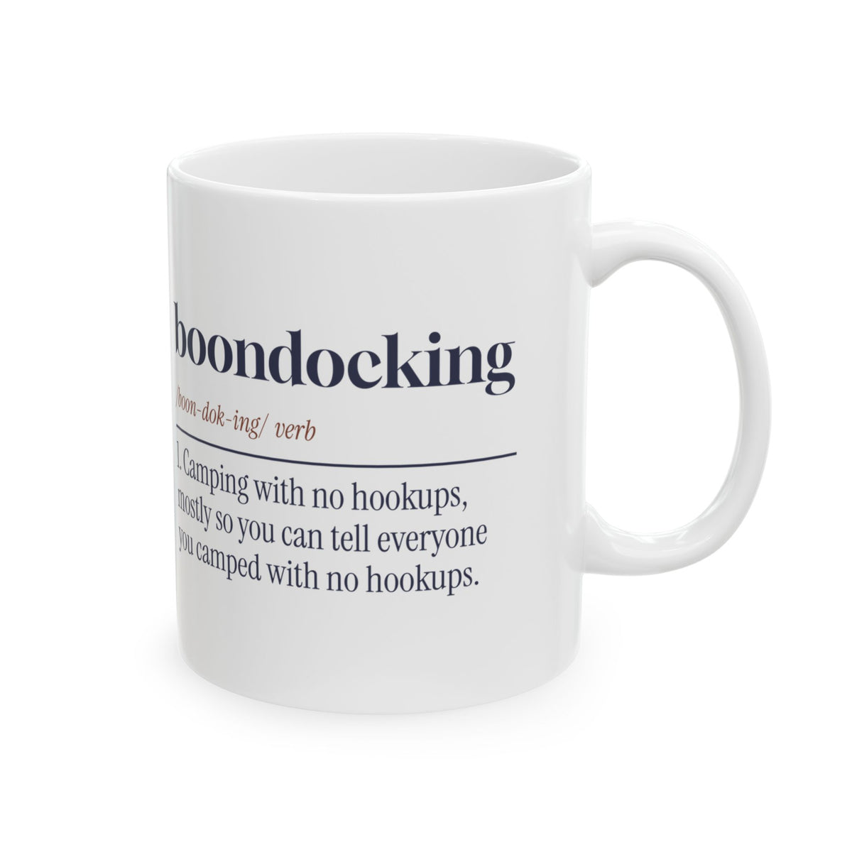 Funny RV Camping Coffee Mug Boondocking Definition For RV Owners