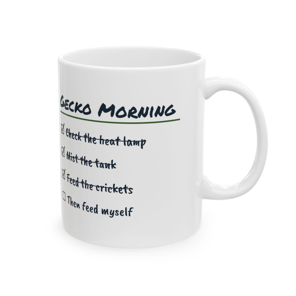 Funny Reptile Coffee Mug Gecko Morning Checklist For Reptile Owners