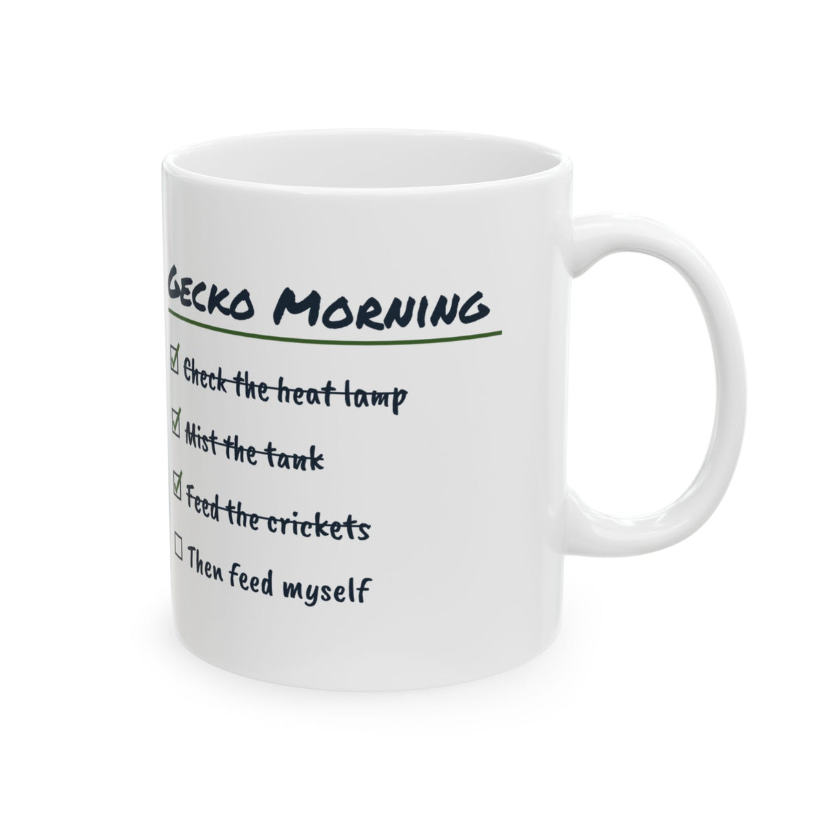 Funny Reptile Coffee Mug Gecko Morning Checklist For Reptile Owners