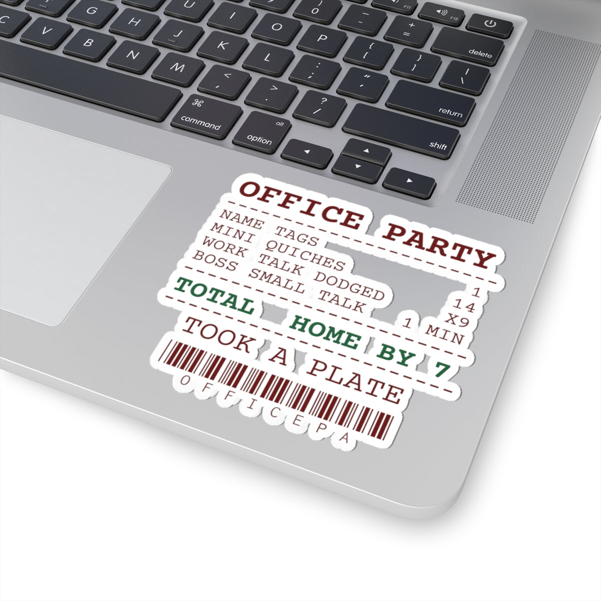 Funny Christmas Coworker Sticker Mini Quiches 14 Office Party Receipt