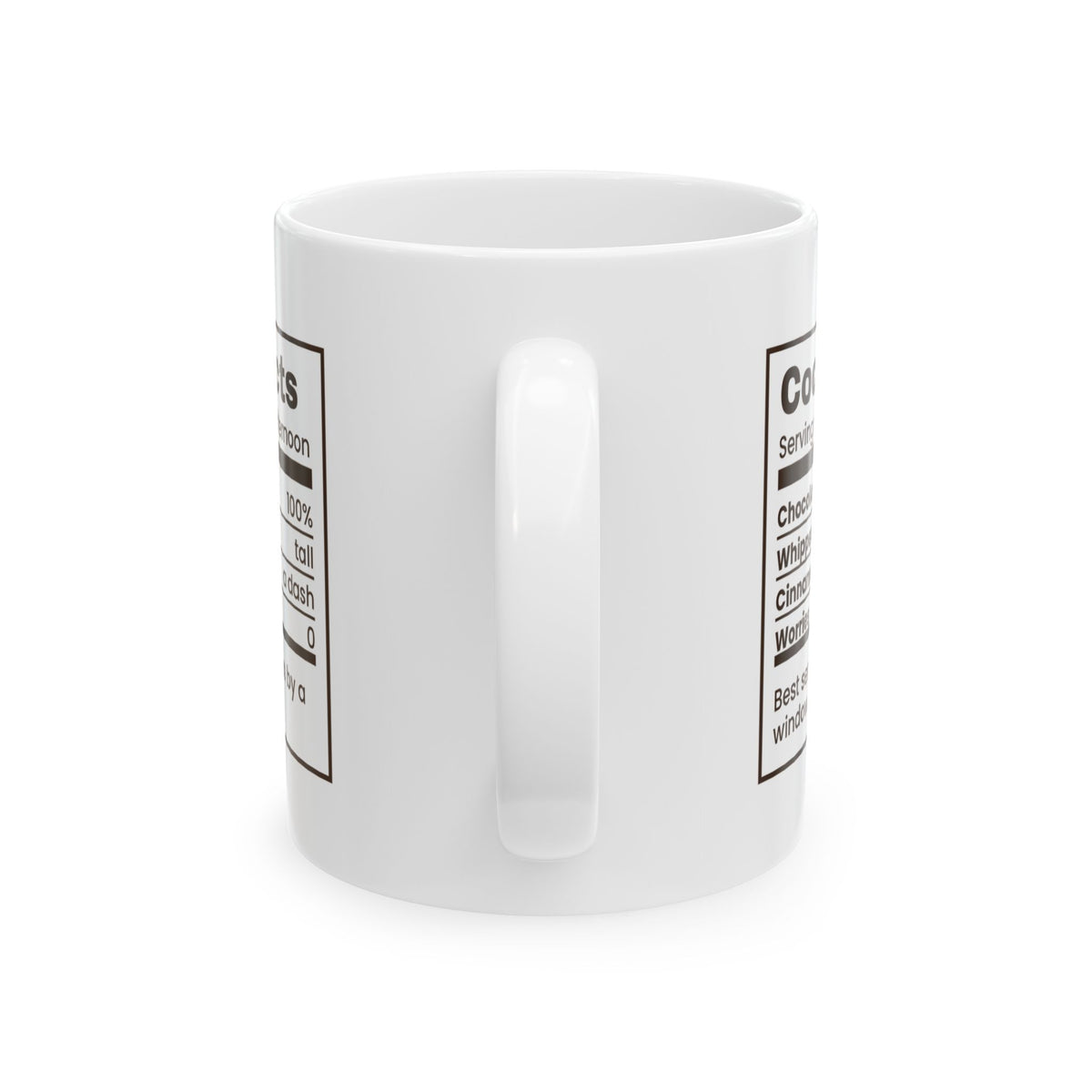 Hot Cocoa Coffee Mug Cocoa Facts Nutrition Label Worries Zero