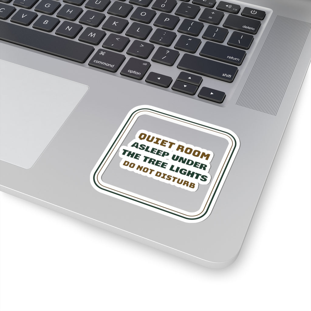 Introvert Christmas Sticker Asleep Under The Tree Lights Do Not Disturb