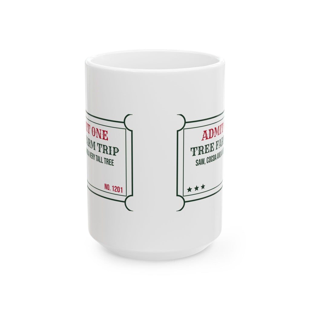 Christmas Coffee Mug Tree Farm Trip Saw Cocoa And Twine