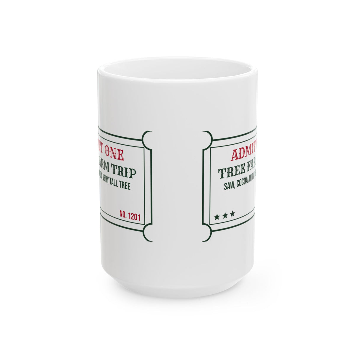 Christmas Coffee Mug Tree Farm Trip Saw Cocoa And Twine
