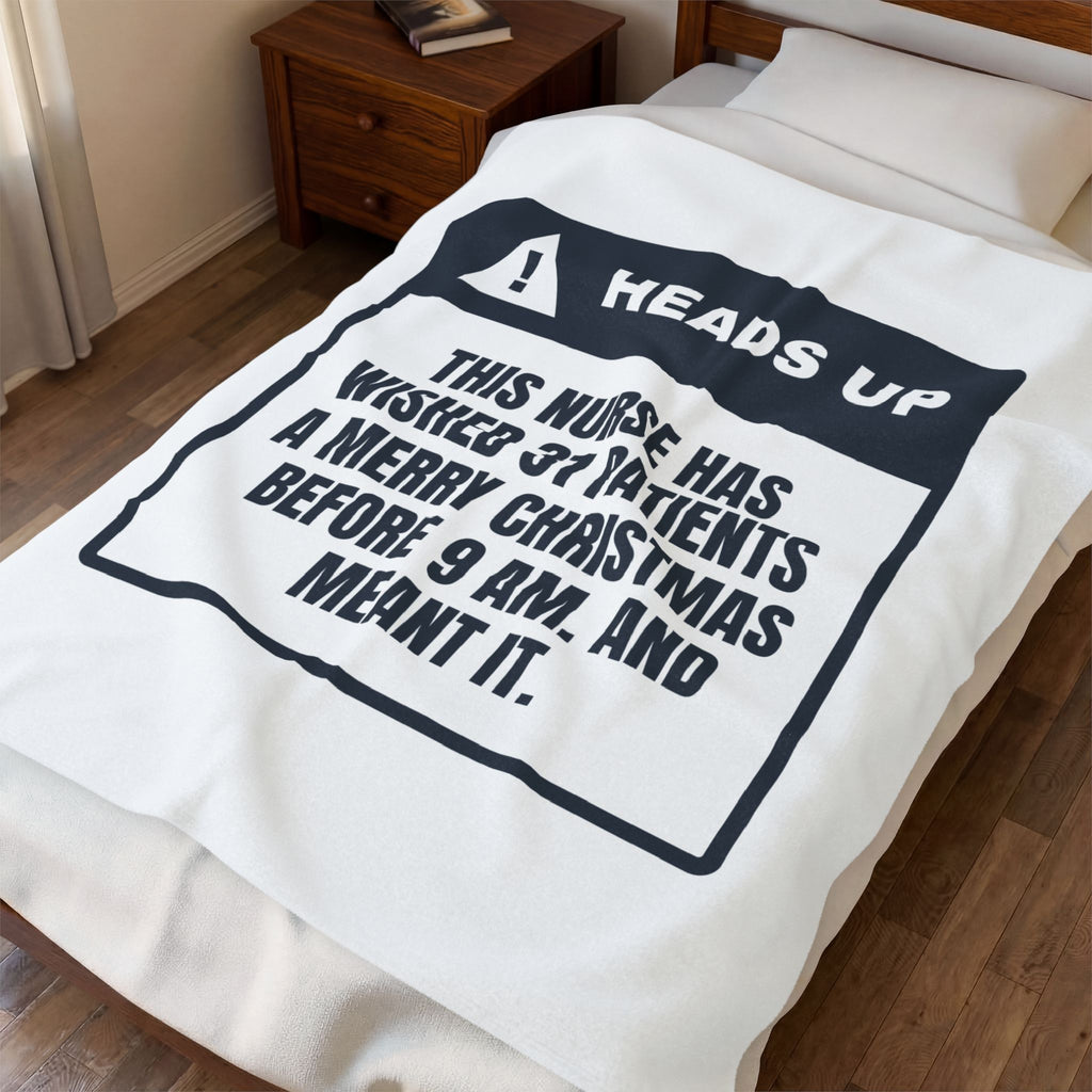 Funny Christmas Nurse Throw Blanket 31 Merry Christmases Before 9 AM