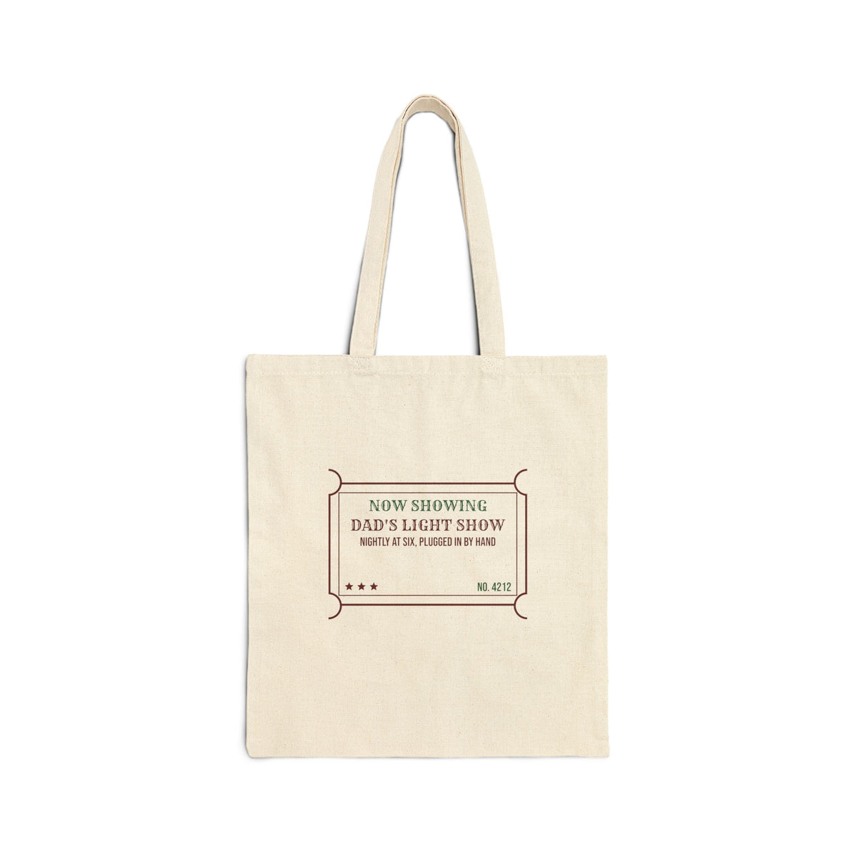 Funny Christmas Dad Tote Bag Dad's Light Show Nightly At Six Ticket