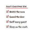 Funny Christmas Dog Sticker Dog's Christmas Eve Checklist