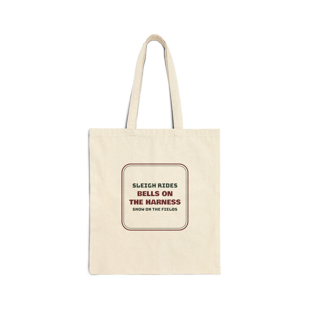 Christmas Tote Bag Sleigh Rides Bells On The Harness Vintage Sign