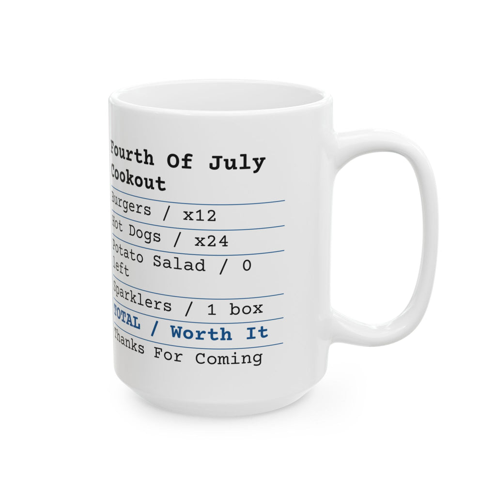 Funny Cookout Receipt Coffee Mug Fourth Of July For Host
