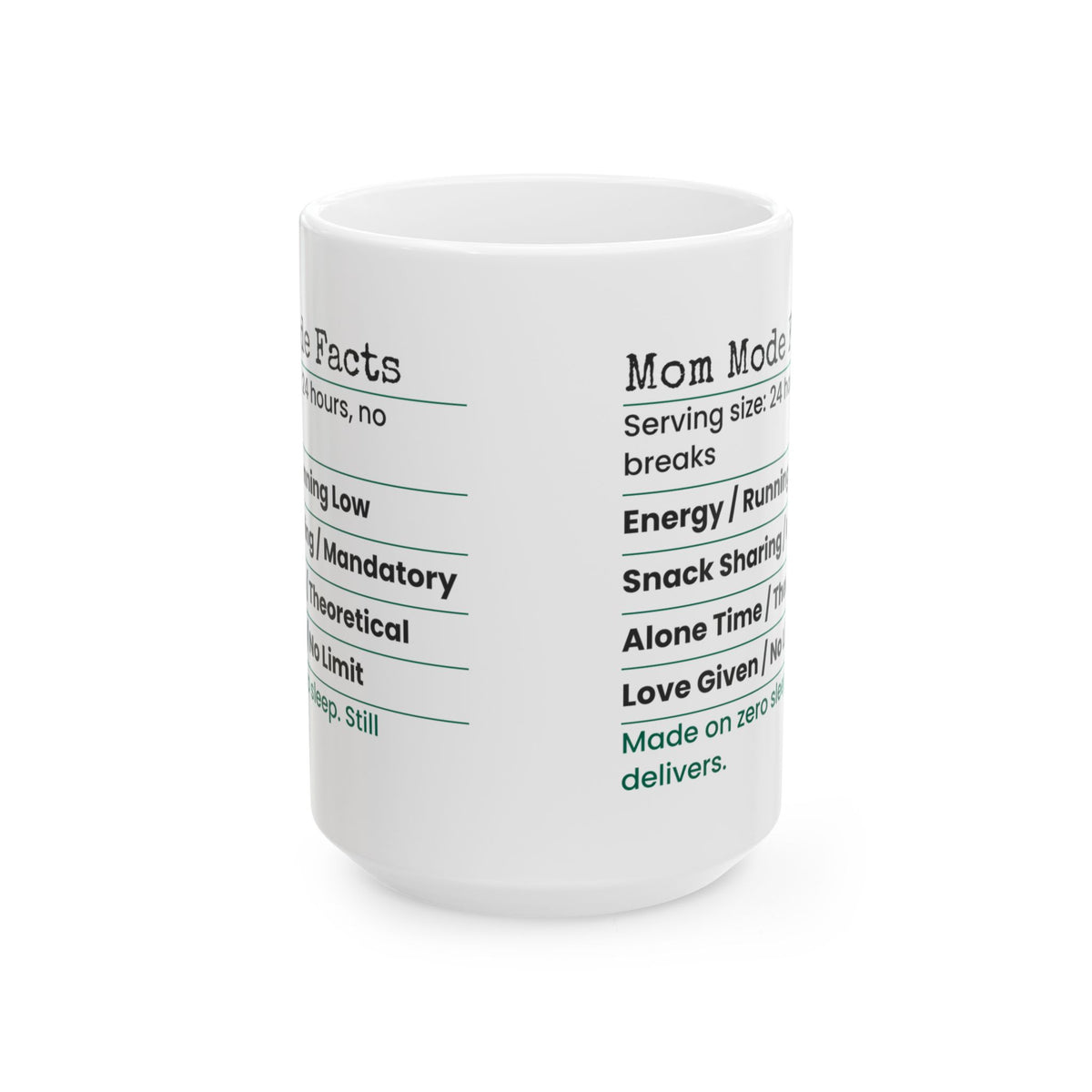 Funny Mom Coffee Mug Mom Mode Facts Label For Wife