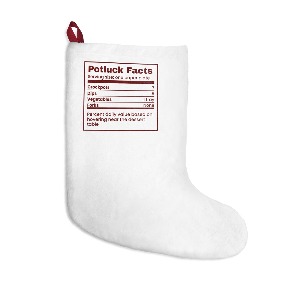 Funny Office Christmas Stocking Potluck Facts Forks None For