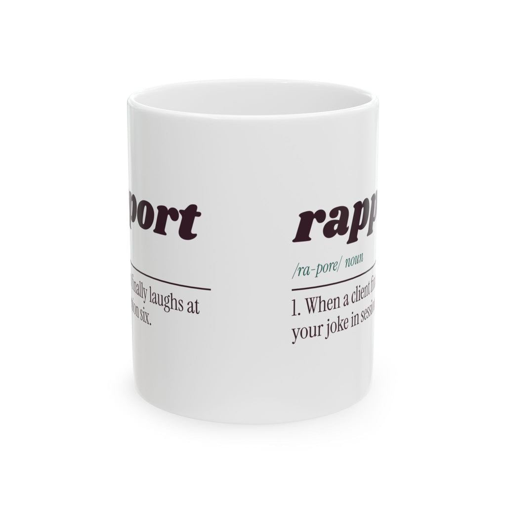 Funny Therapist Coffee Mug Rapport Dictionary Definition