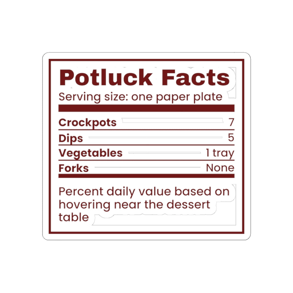 Funny Office Christmas Sticker Potluck Facts Forks None For Coworkers