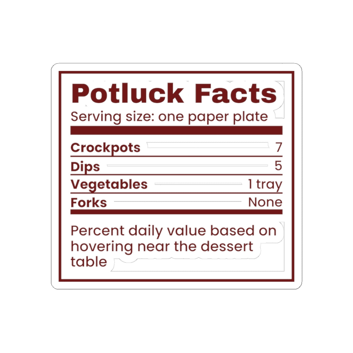 Funny Office Christmas Sticker Potluck Facts Forks None For Coworkers