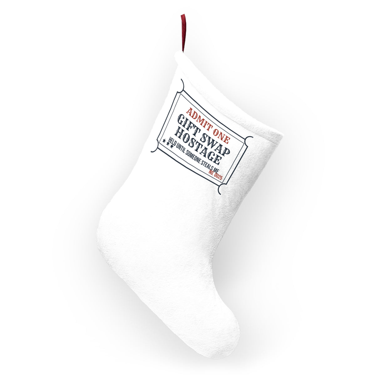 Funny White Elephant Christmas Stocking Gift Swap Hostage Please Steal Me