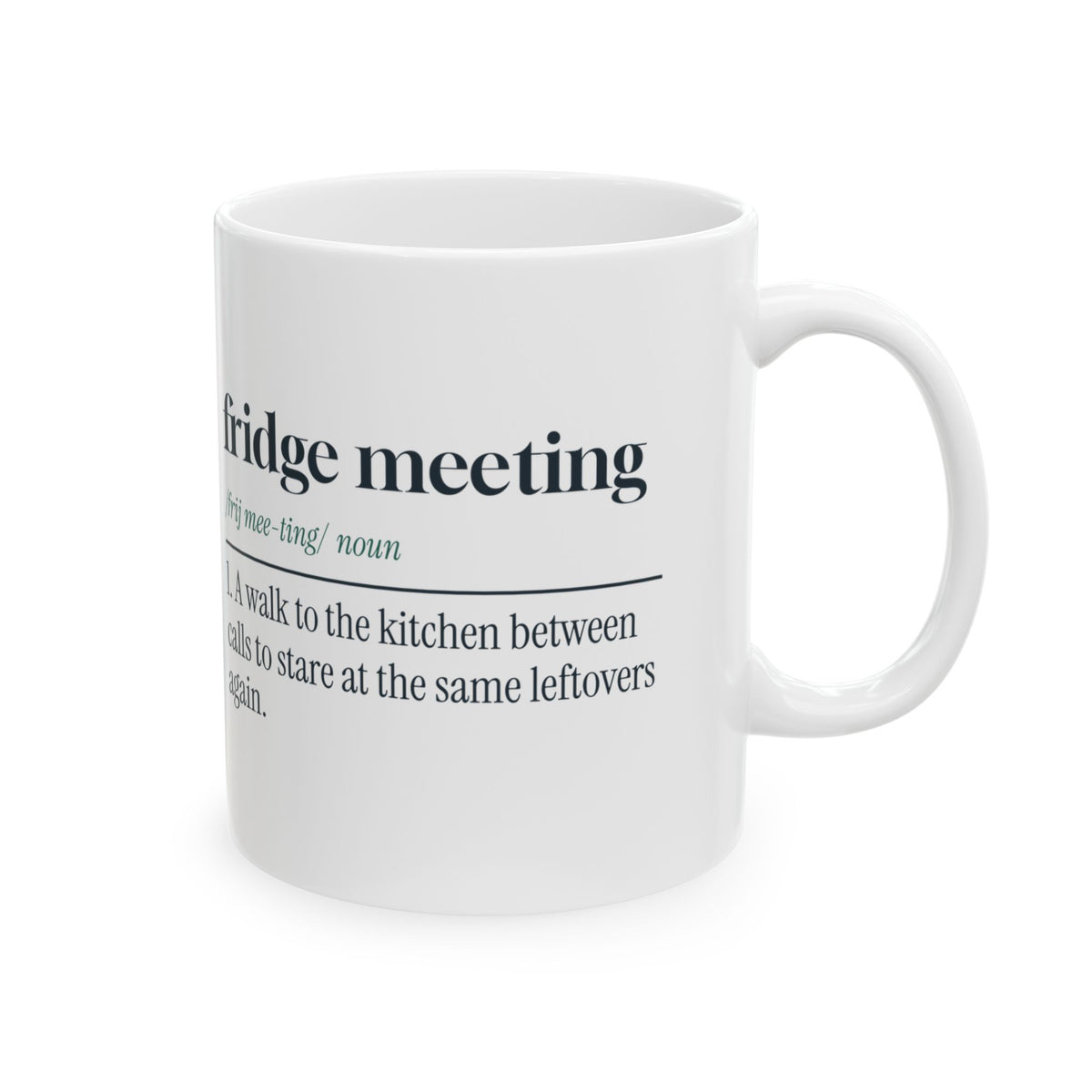 Funny Work From Home Coffee Mug Fridge Meeting Definition