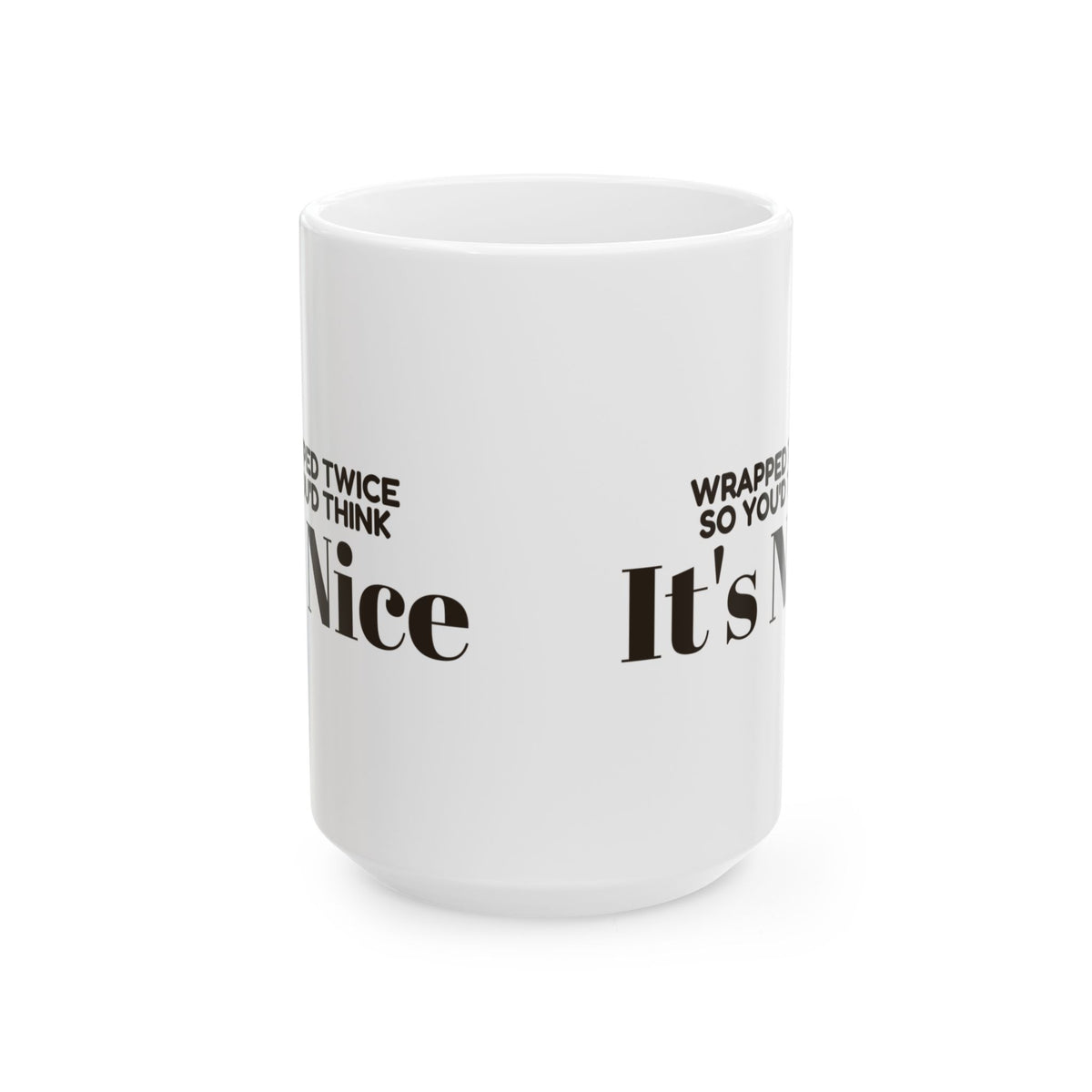 Funny White Elephant Coffee Mug Wrapped Twice So You'd Think Its Nice