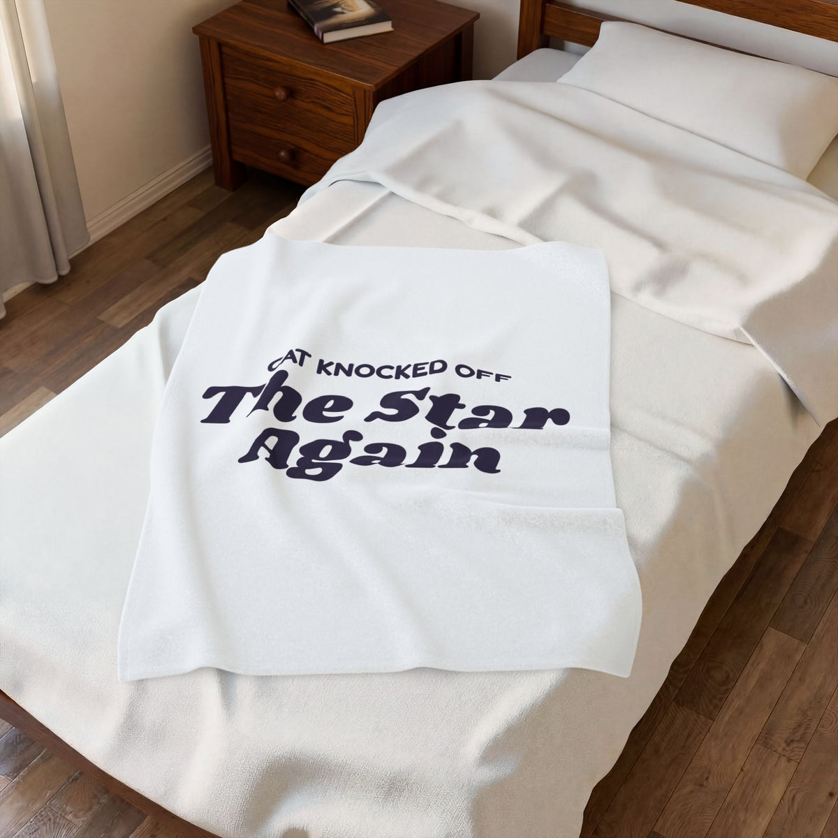 Funny Christmas Cat Throw Blanket Cat Knocked Off The Star Again