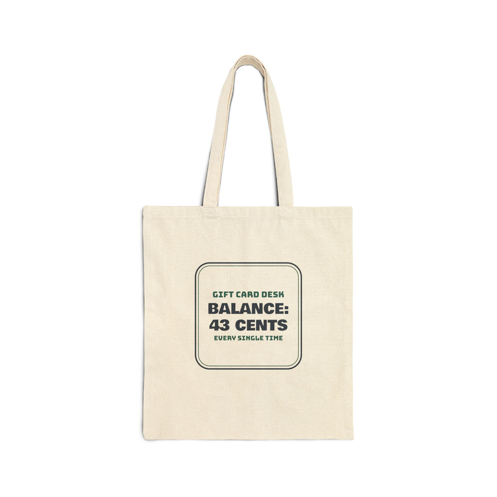 Funny Christmas Retail Tote Bag Gift Card Balance 43 Cents