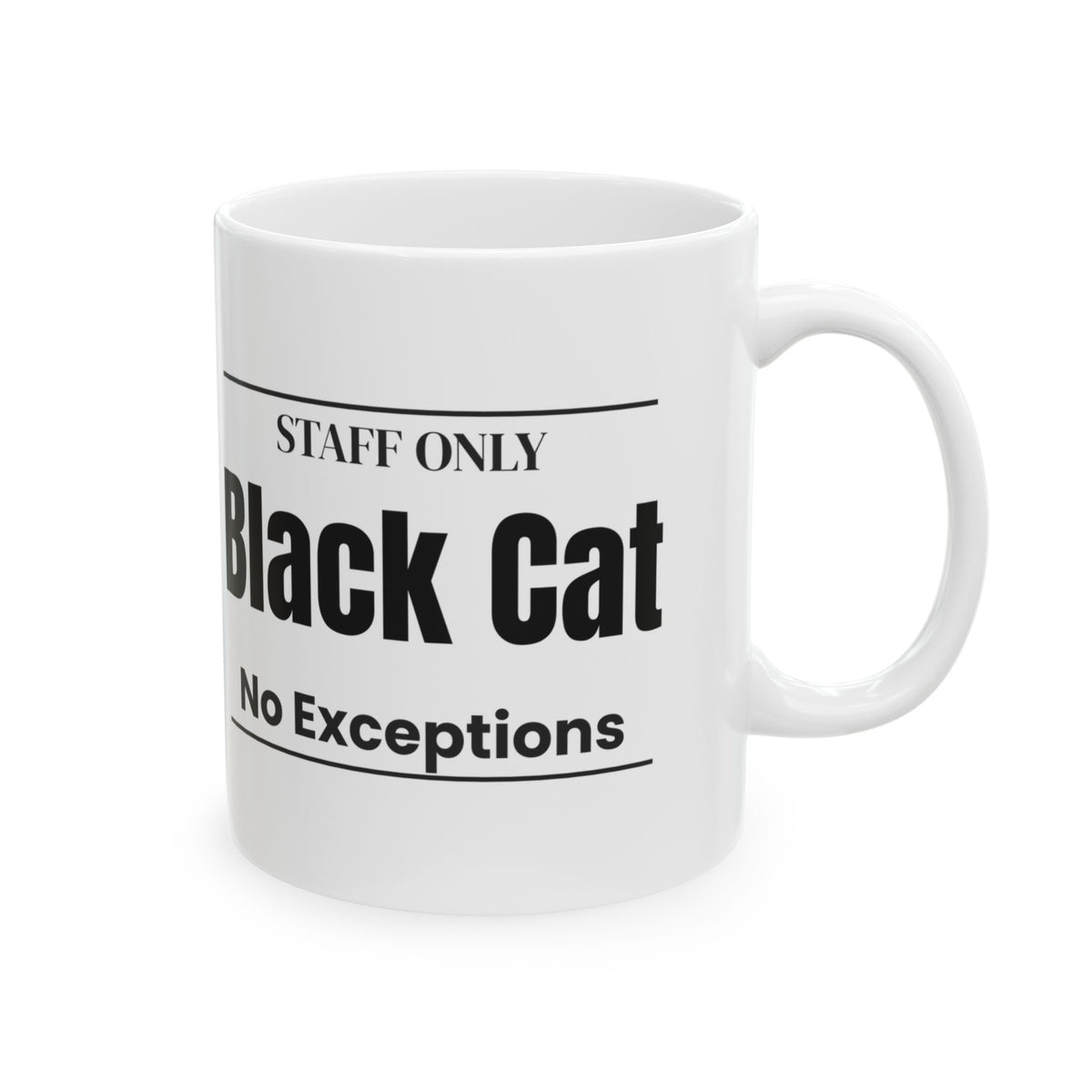Staff Only Black Cat Coffee Mug Halloween