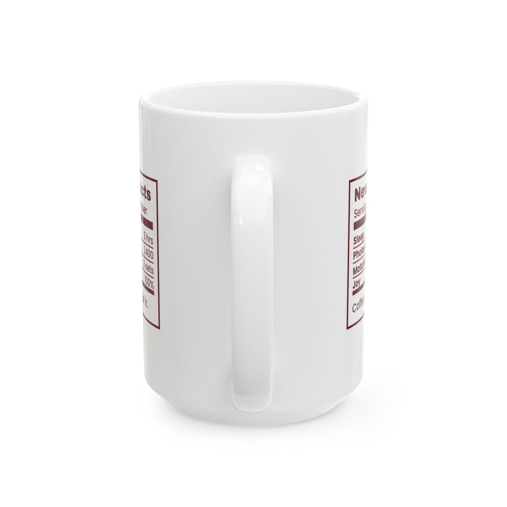 Funny Christmas Coffee Mug New Parent Facts Nutrition Label