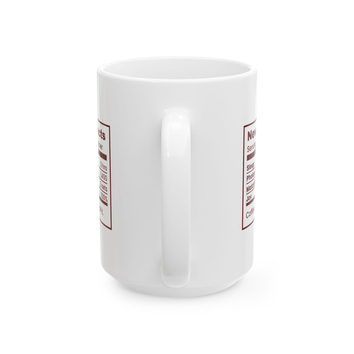 Funny Christmas Coffee Mug New Parent Facts Nutrition Label