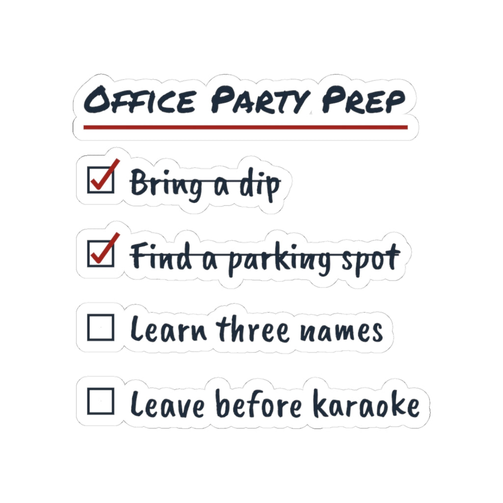Funny Office Christmas Sticker Office Party Prep Checklist