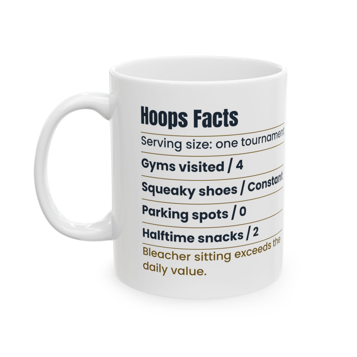 Funny Basketball Coffee Mug Hoops Facts Label For Basketball Parents