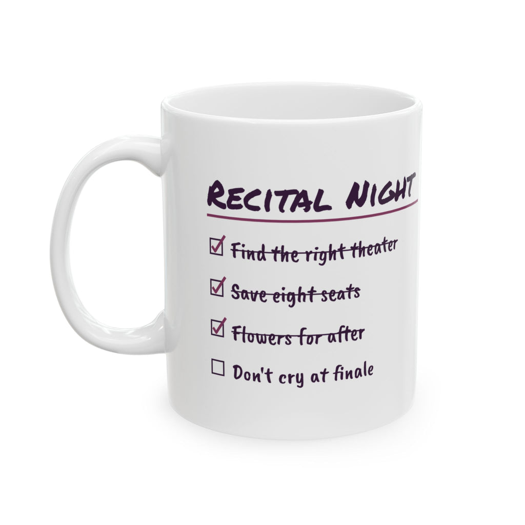 Funny Dance Mom Coffee Mug Recital Night Checklist For Dance Moms