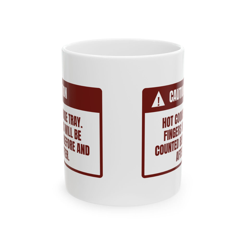 Funny Christmas Baking Coffee Mug Hot Cookie Tray Fingers Counted