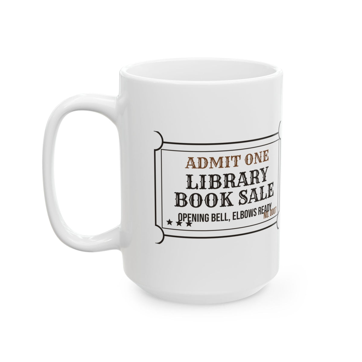 Funny Book Lover Coffee Mug Library Book Sale Elbows Ready For Readers