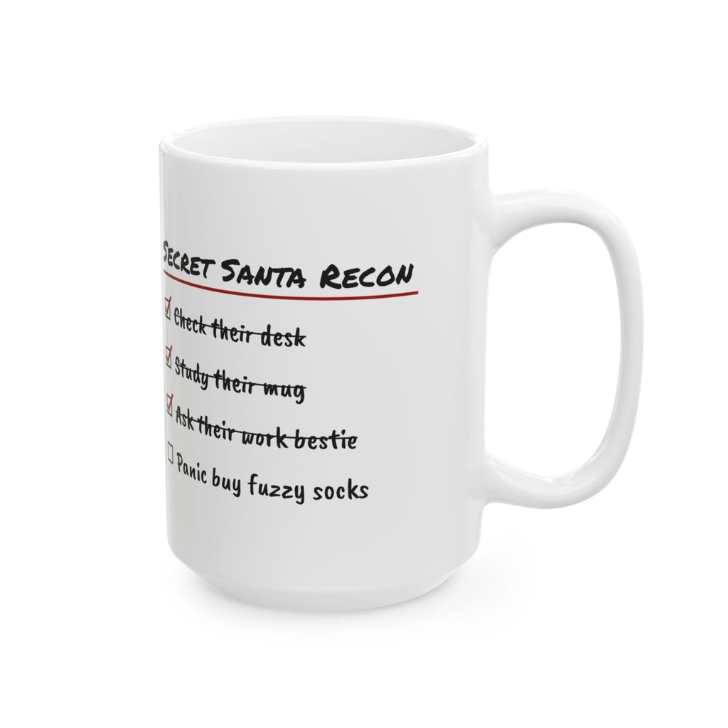 Funny Office Christmas Coffee Mug Secret Santa Recon Checklist