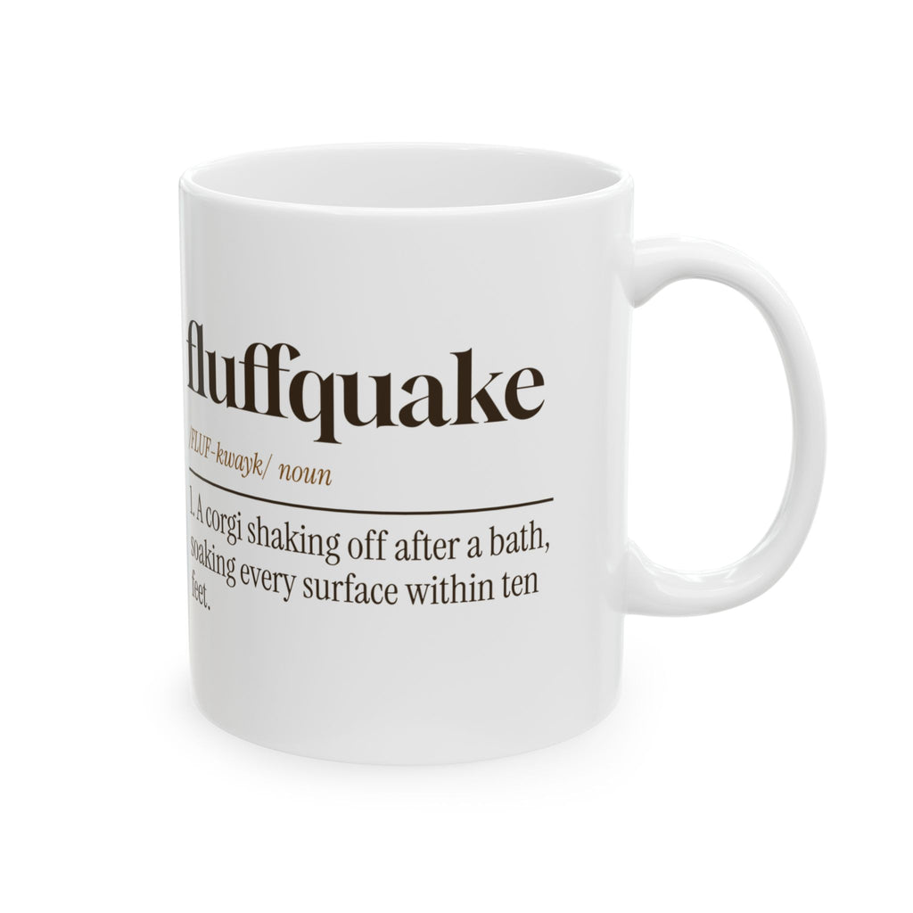 Funny Corgi Coffee Mug Fluffquake Dictionary Definition