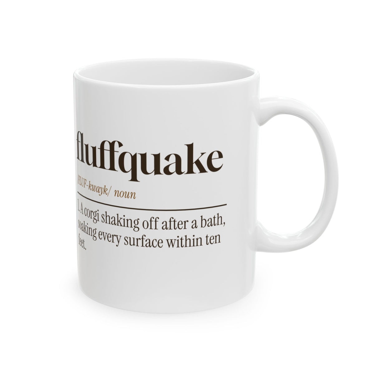 Funny Corgi Coffee Mug Fluffquake Dictionary Definition