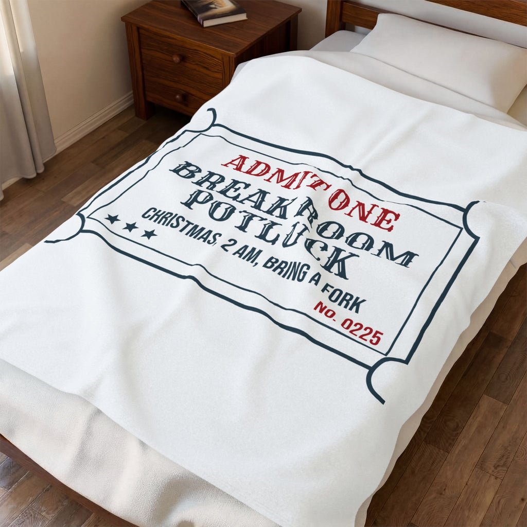 Funny Christmas Nurse Throw Blanket Break Room Potluck Ticket