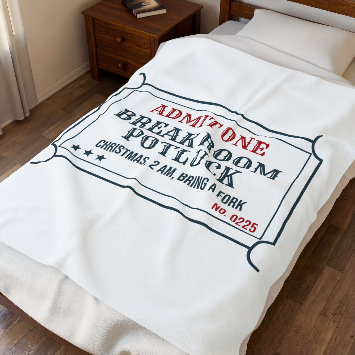 Funny Christmas Nurse Throw Blanket Break Room Potluck Ticket
