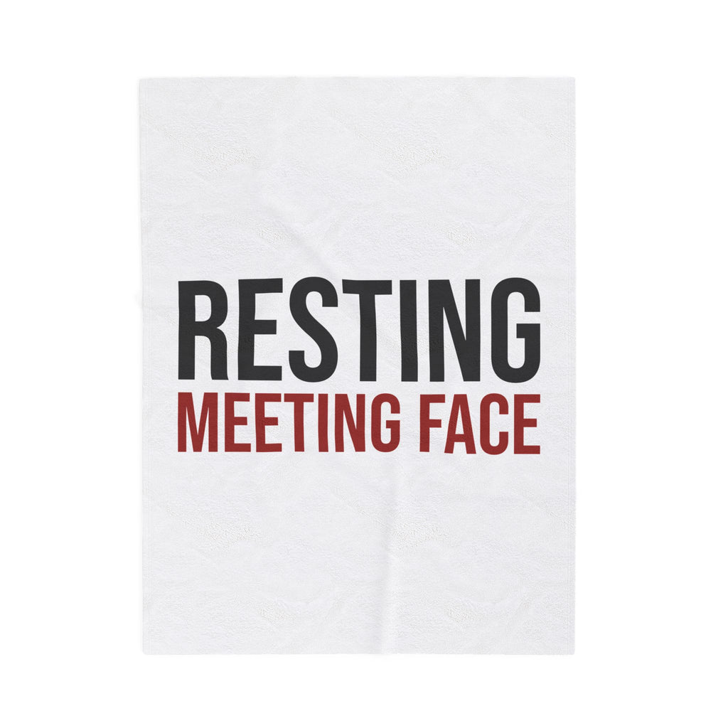 Resting Meeting Face Throw Blanket, Funny Sarcasm