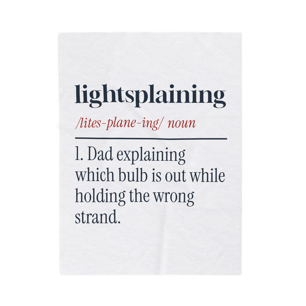 Funny Dad Christmas Throw Blanket Lightsplaining Dictionary Definition