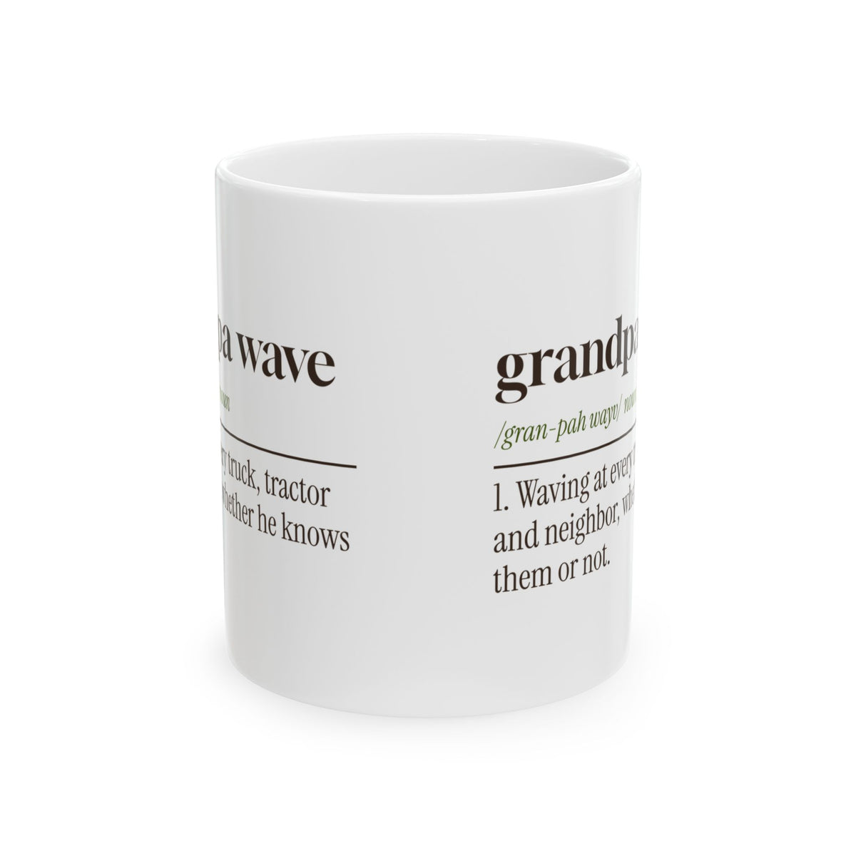 Funny Grandpa Father's Day Coffee Mug Grandpa Wave Dictionary