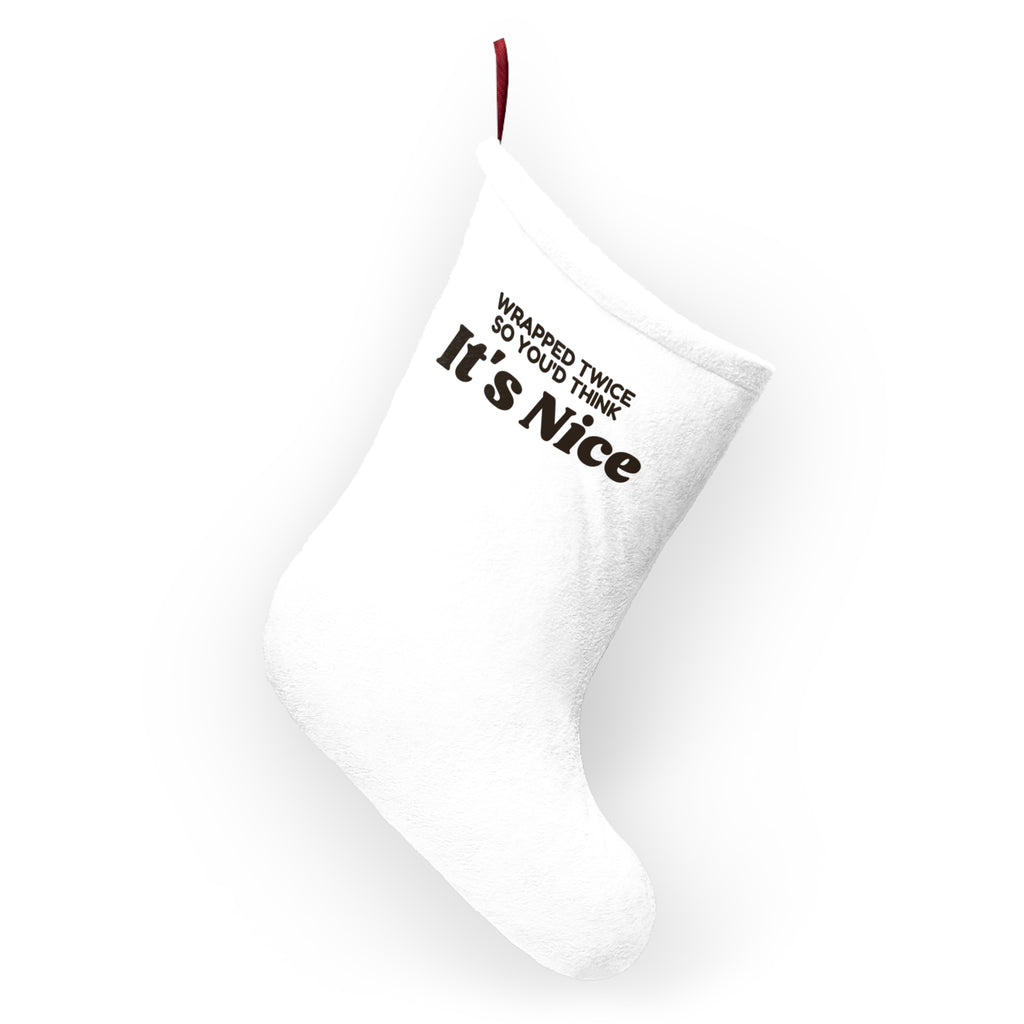 Funny White Elephant Christmas Stocking Wrapped Twice So You'd Think Its