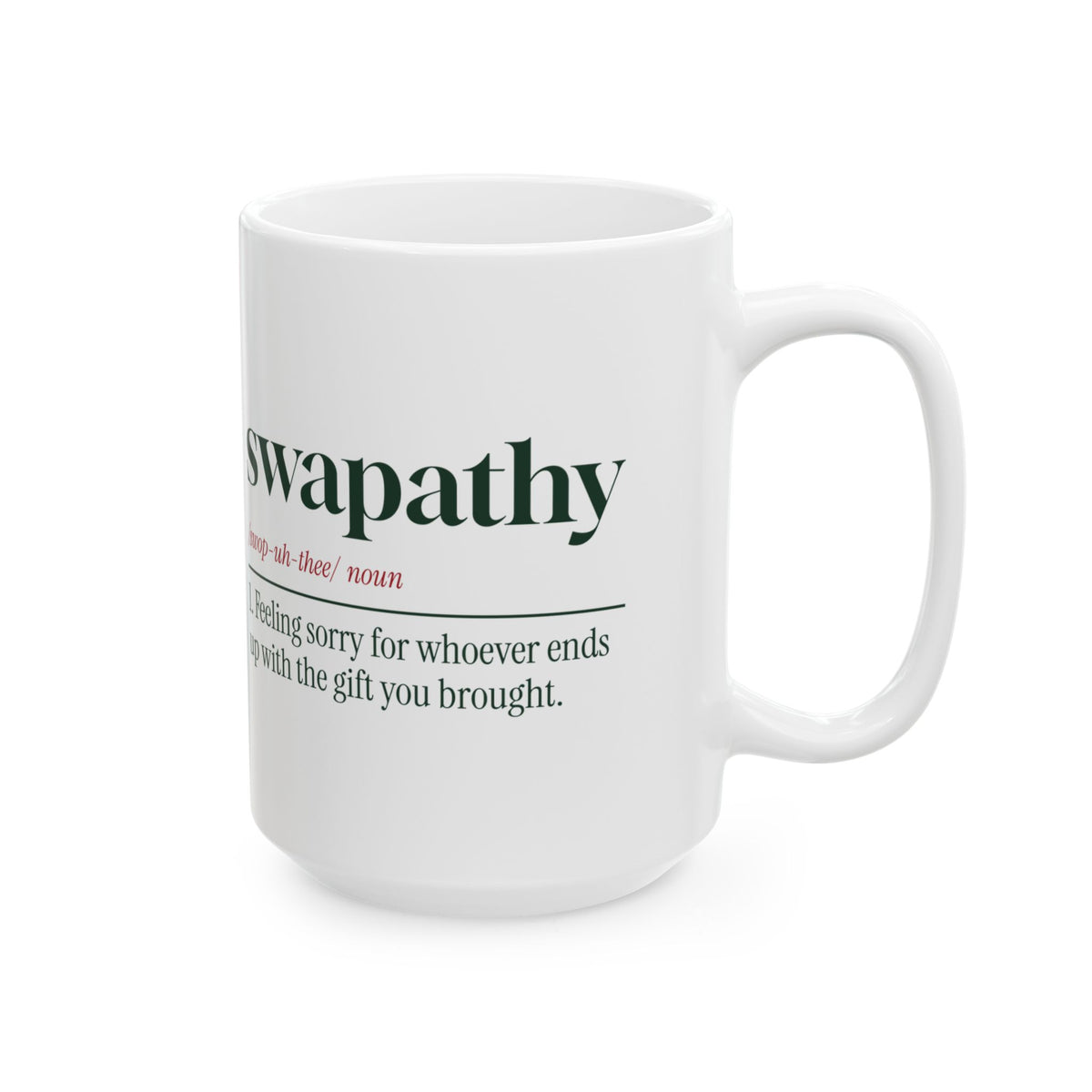 Funny White Elephant Coffee Mug Swapathy Definition