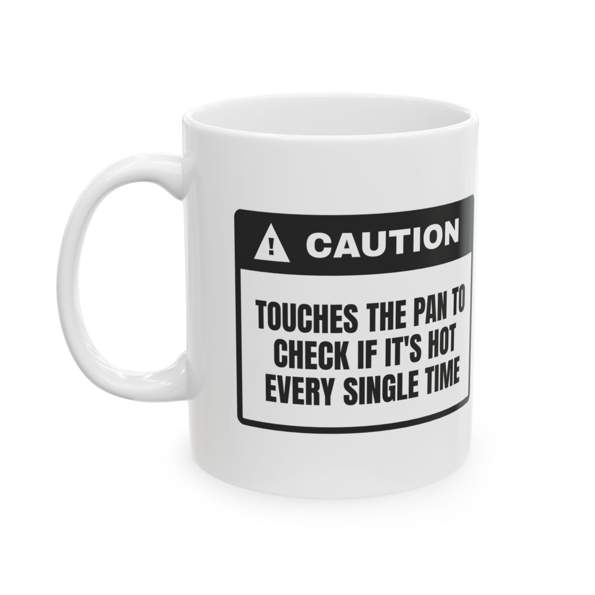 Cooking Coffee Mug Touches the Pan to Check