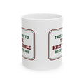 Funny Family Christmas Coffee Mug The Kids' Table Ages 4 To 44 Sign